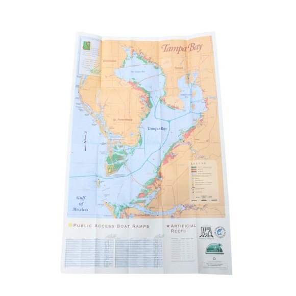 1997 Tampa Bay Boaters Guide Map Vintage 88501 - Picture 1 of 6